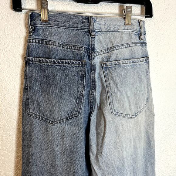 Pacsun Two Toned Straight Leg Jeans Womens Size 24 Button Fly - Picture 2 of 4